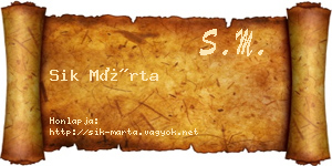 Sik Márta névjegykártya