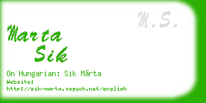 marta sik business card